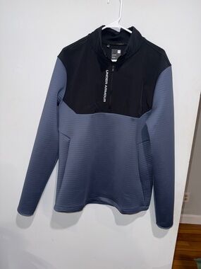 Under Armour Black and Slate Blue Quarter-Zip Pullover